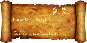 Huszár Kamil névjegykártya